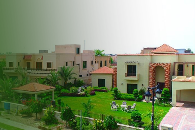 A serene residential area with apartments in DHA Islamabad