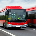 A fleet of Speedo buses in Lahore