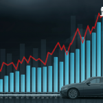 A line graph displaying petrol price changes over time, showing the rising and falling trends of fuel costs."