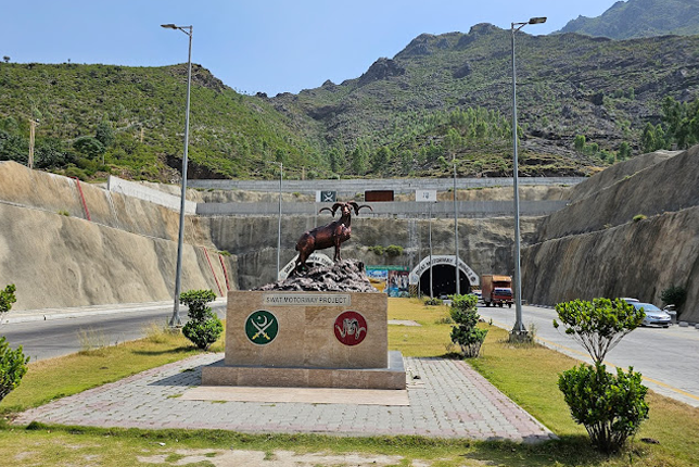 The Malakand Tunnel on the Swat Motorway, cutting through rugged mountains